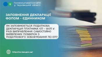 Як заповнюється податкова декларація платника ЄП – ФОП у разі виправлення самостійно виявлених помилок з податкового зобов’язання по ЄП?