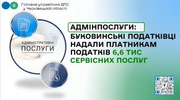 Комфорт і доступність адміністративних послуг: Буковинські податківці надали платникам податків 6,6 тис сервісних послуг