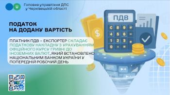Платник ПДВ – експортер складає податкову накладну з урахуванням офіційного курсу гривні до іноземних валют, який встановлено Національним банком України у попередній робочий день