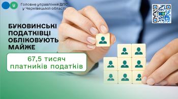Буковинські податківці обліковують майже 67,5 тисяч платників податків