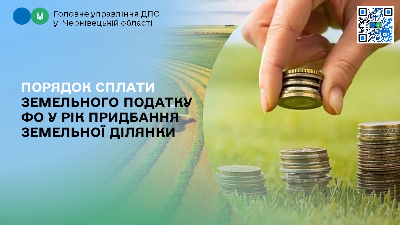 Порядок сплати земельного податку фізичною особою у рік придбання земельної ділянки